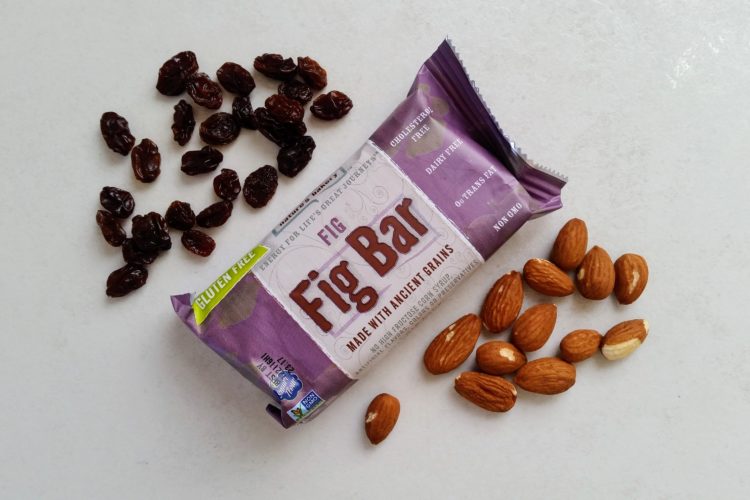 vegan snacks to keep at work raisins almonds fig bar