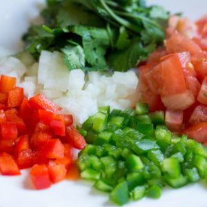easy vegan rice and beans pico de